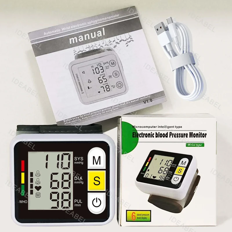 Misuratore di pressione arteriosa da polso – Dispositivo digitale preciso con display LCD per la misurazione della pressione sanguigna e della frequenza cardiaca