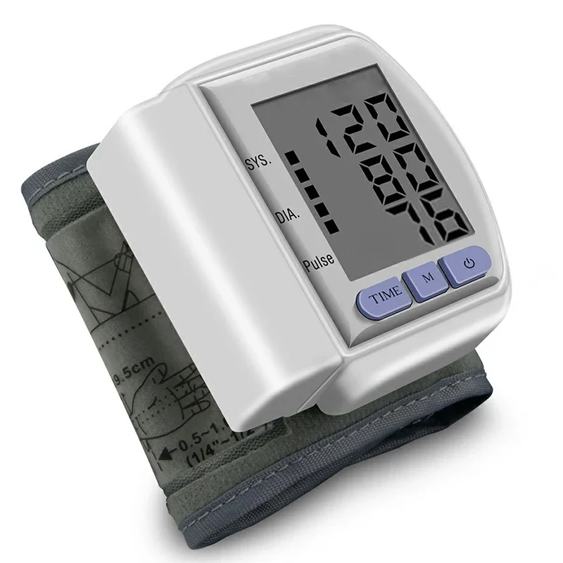 Misuratore di pressione arteriosa da polso – Dispositivo digitale preciso con display LCD per la misurazione della pressione sanguigna e della frequenza cardiaca