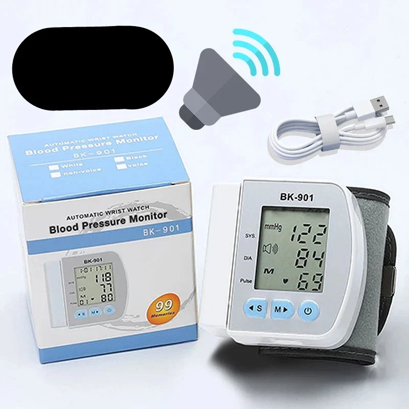Misuratore di pressione arteriosa da polso – Dispositivo digitale preciso con display LCD per la misurazione della pressione sanguigna e della frequenza cardiaca