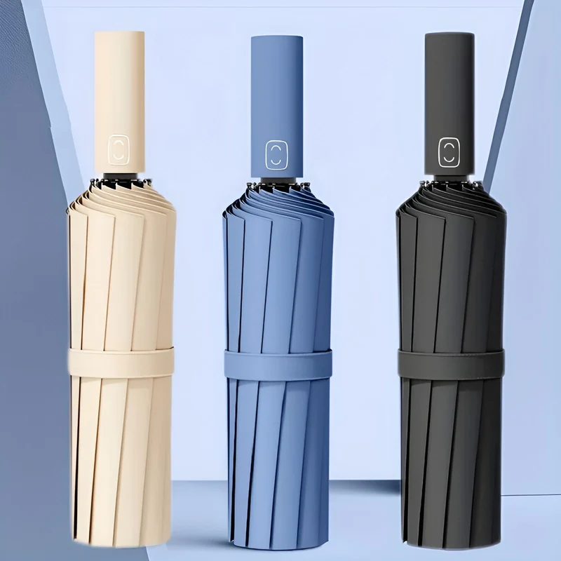 Ombrello automatico – Protezione UV SPF 50+, Compatto e Resistente al Vento