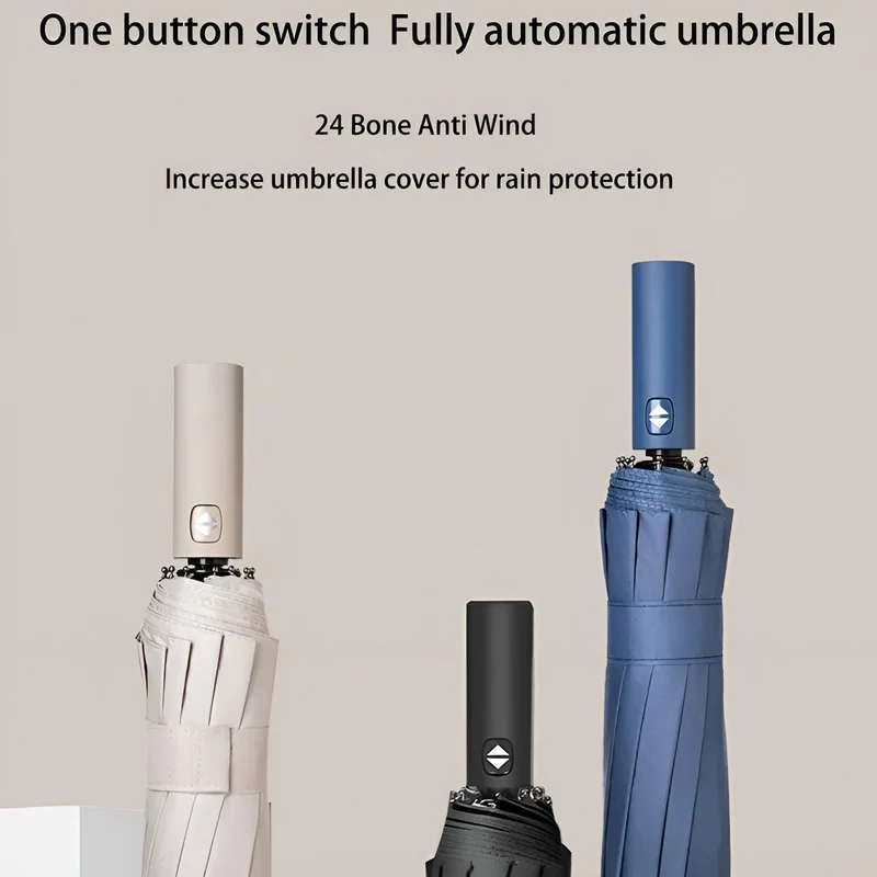 Ombrello automatico – Protezione UV SPF 50+, Compatto e Resistente al Vento