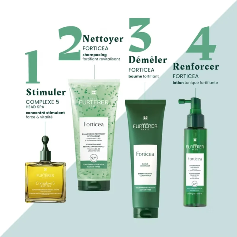 Lotion tonique fortifiante "Forticea" menthol et huiles essentielles - Pour tous types de cheveux (100ml/3.3oz)
