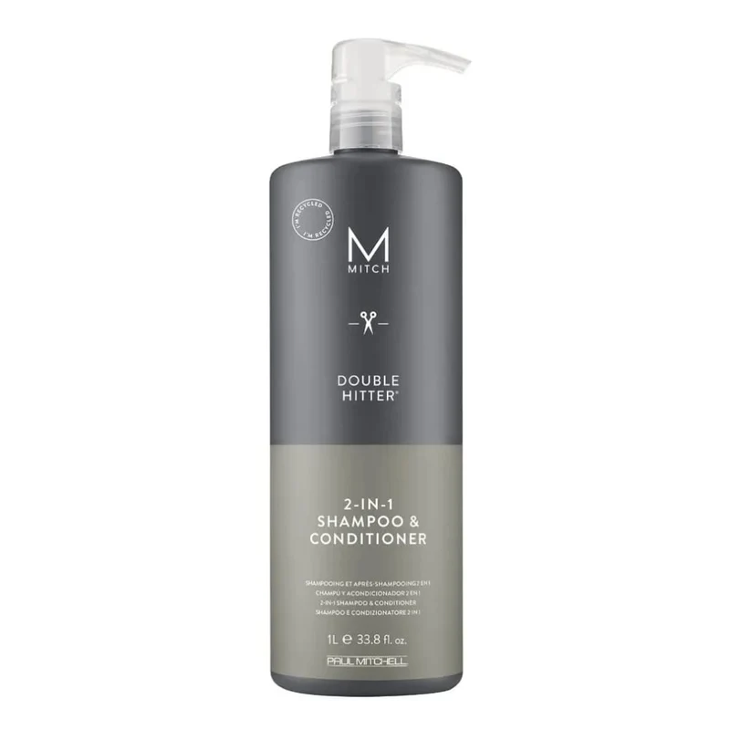 Shampoing revitalisant 2 en 1 "Double Hitter" - Nettoie et revitalise en un seul geste (1000ml/33.8oz)