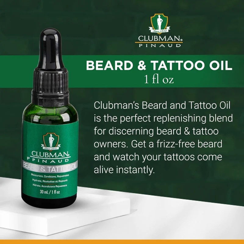 Huile à barbe et tatouage - Hydrate, revitalise et rajeunit (30ml/1.0oz)
