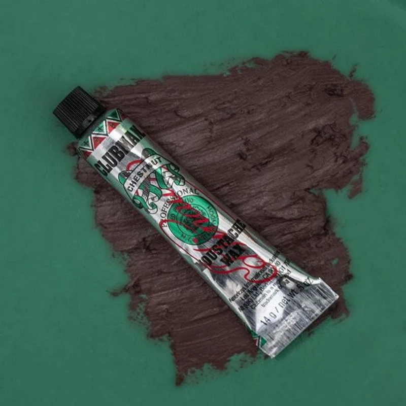 Cire à moustache avec brosse peigne - Marron (14g/0.5oz)