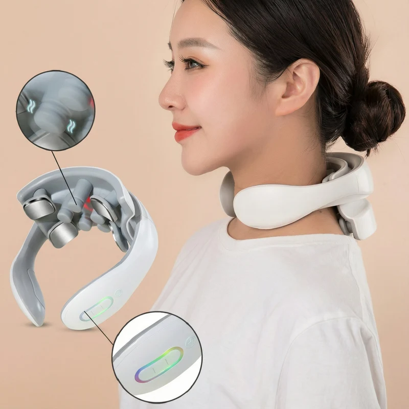 Dispositivo per massaggio al collo – Funzione di calore, modalità di vibrazione e design ergonomico