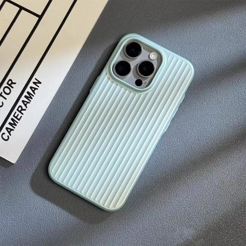 Custodia per iPhone con struttura a righe – Custodia protettiva sottile con protezione per fotocamera e graffi