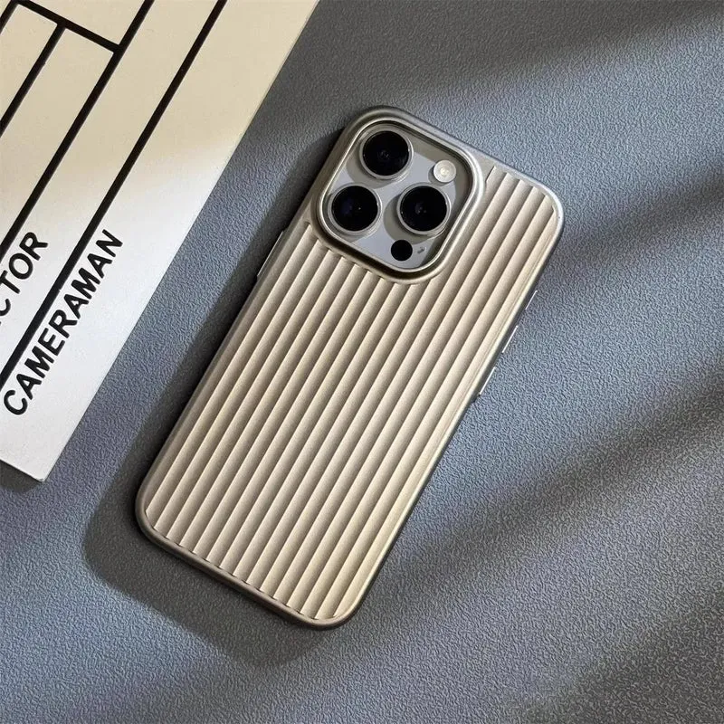 Custodia per iPhone con struttura a righe – Custodia protettiva sottile con protezione per fotocamera e graffi