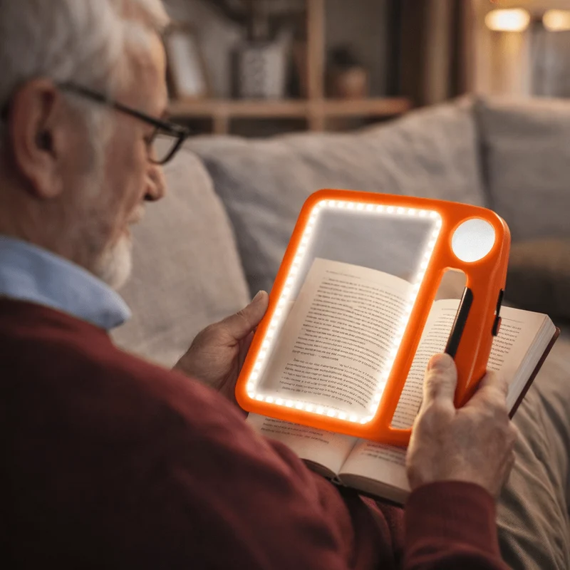 Lenti di lettura con LED – Ingrandimento 5x/10x & Grande lente per una lettura confortevole