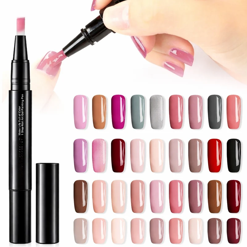Set di Penne per Unghie – Colori di Nail Art Precisi con Texture Gel a Asciugatura Rapida