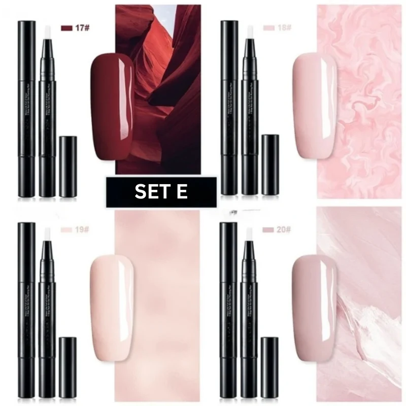 Set di Penne per Unghie – Colori di Nail Art Precisi con Texture Gel a Asciugatura Rapida
