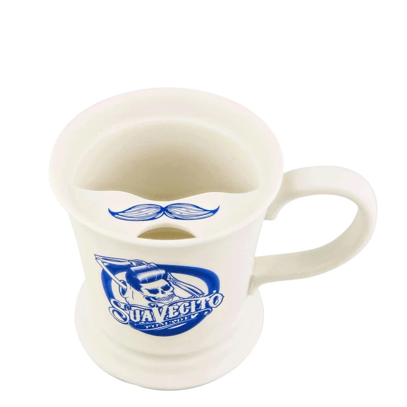 Tasse moustache en céramique de 16oz - Blanche