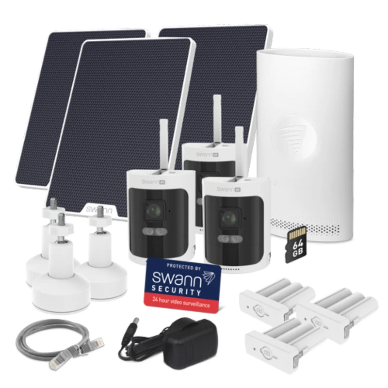 SWANN - Kit de Sécurité Sans Fil 4K avec Recharge Solaire *Boite Ouverte*