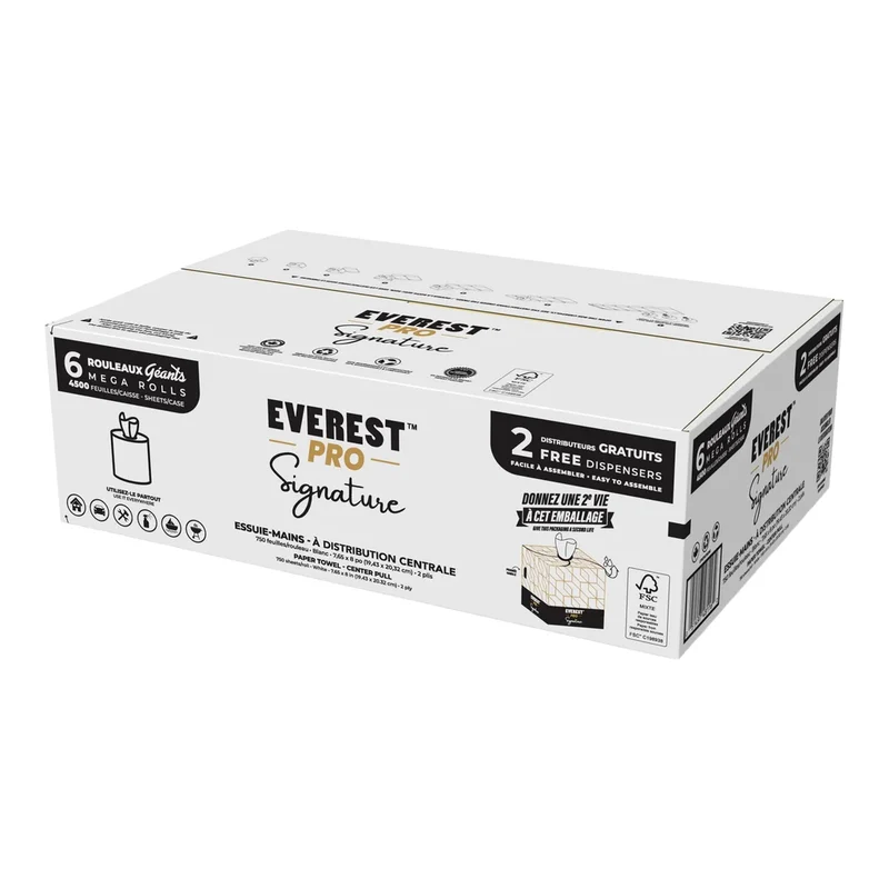 EVEREST PRO - 6 Rouleaux d'Essuie-Mains à Distribution Centrale