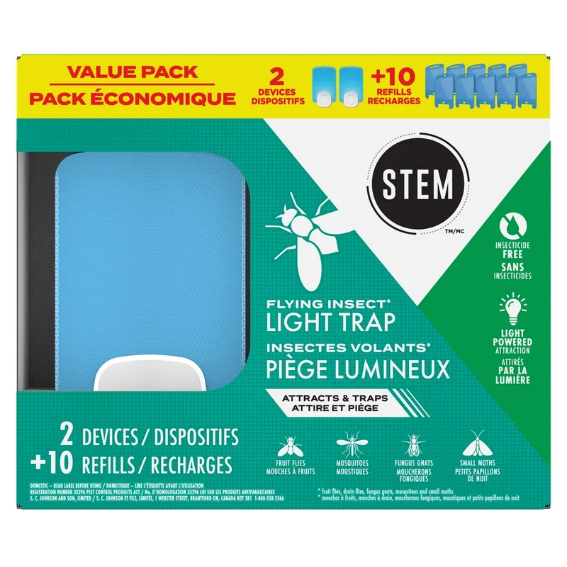 STEM - Paquet de 2 Pièges Lumineux pour Insectes Volants