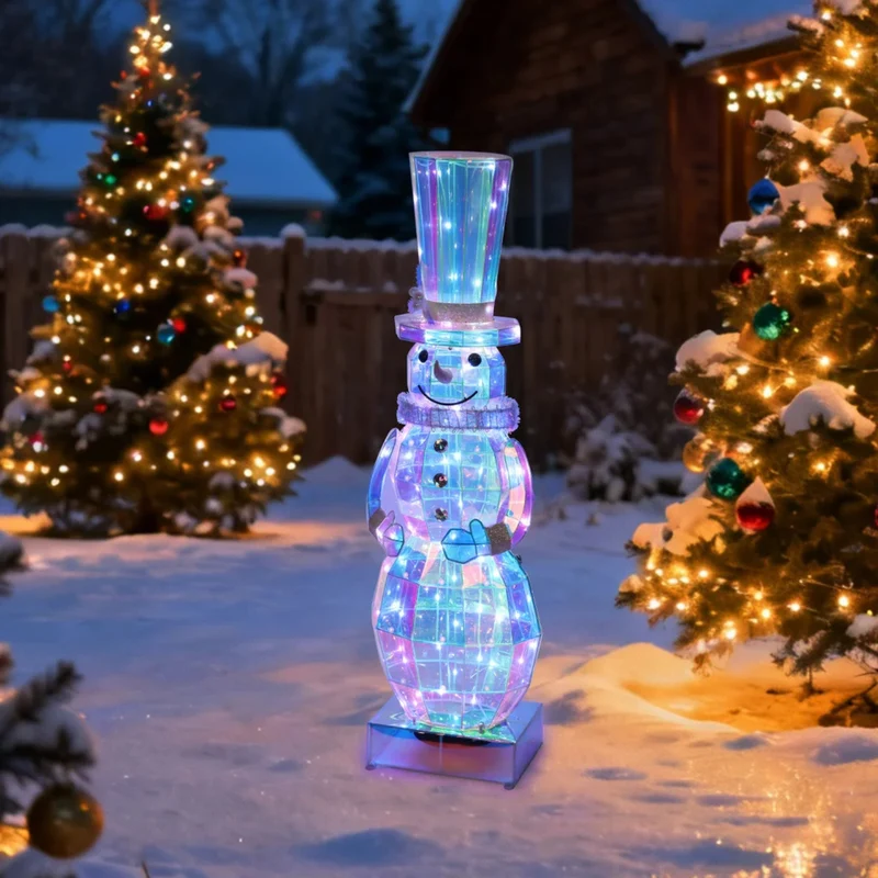 Bonhomme de Neige Prismatique à Del
