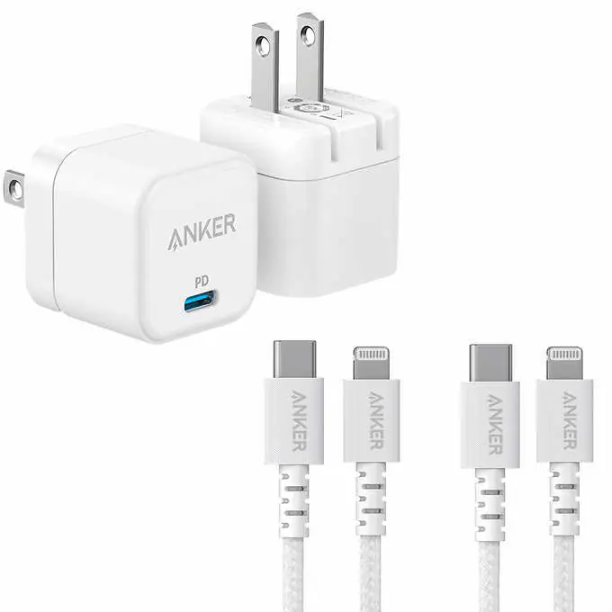 ANKER - Ensemble de 2 Systèmes de Charge Rapide pour iPhone et iPad