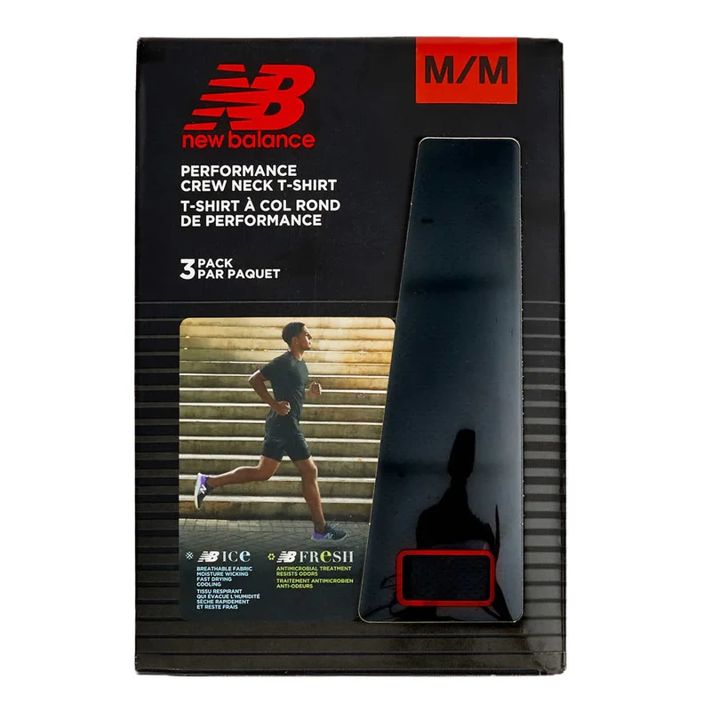 NEW BALANCE - Paquet de 3 T-Shirt à Col Rond de Performance