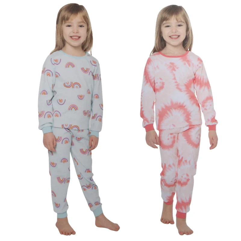PEKKLE - Ensemble Pyjama 4 Pièces pour Fille