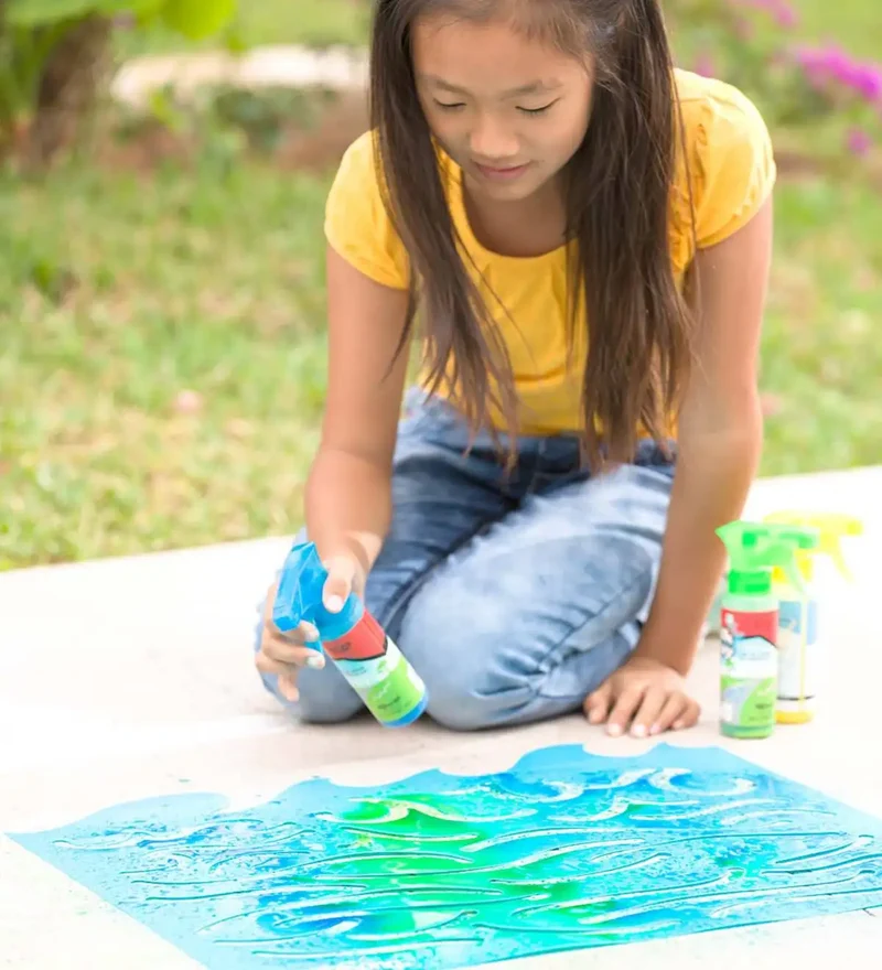 CHALKSCAPES BY HEARTHSONG - Ensemble d'Art à la Craie et Pochoirs pour Trottoir Sous la Mer