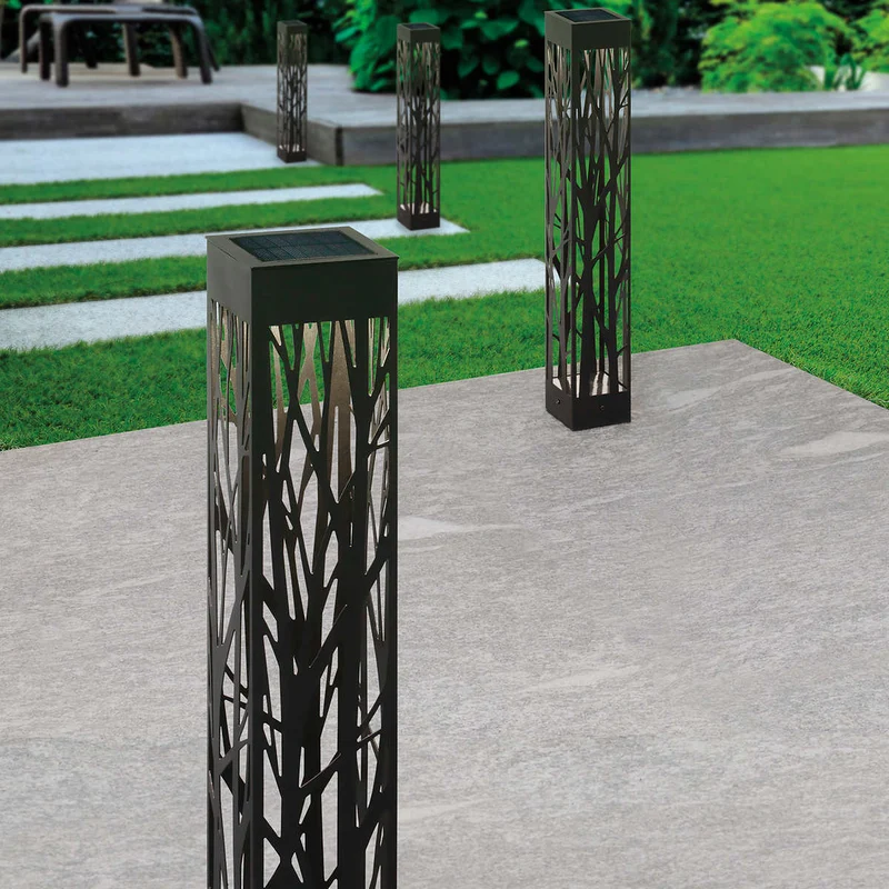 NATURALLY SOLAR - Ensemble de 4 Lampes Solaires de Parterre de Style Bollard
