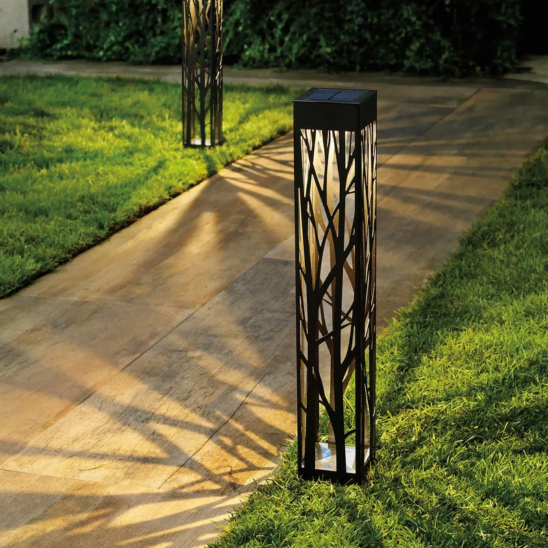 NATURALLY SOLAR - Ensemble de 4 Lampes Solaires de Parterre de Style Bollard