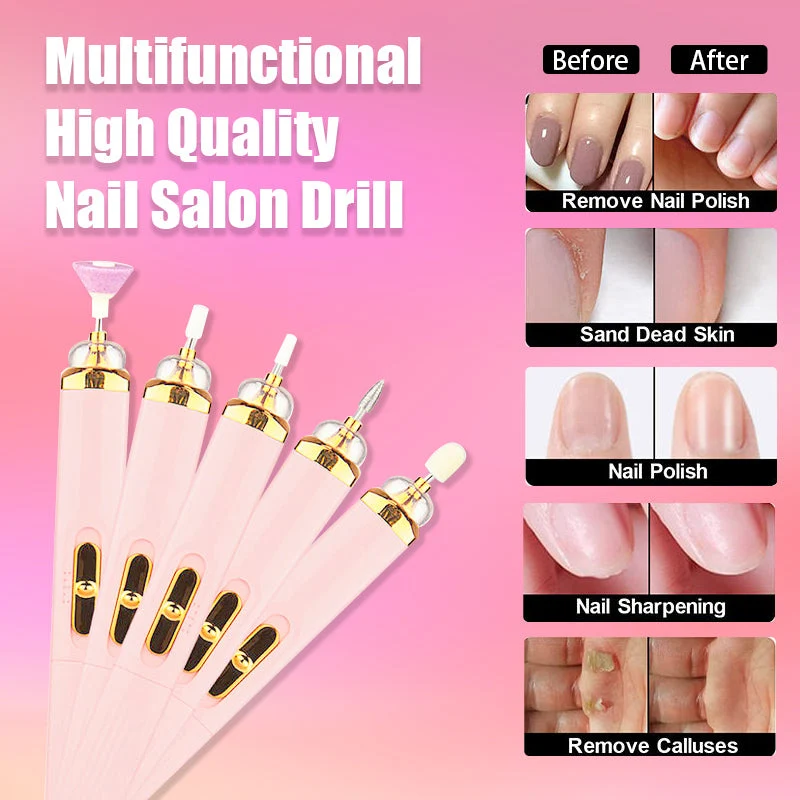LIMA ELETTRICA PER UNGHIE 5-IN-1 – STRUMENTO PER MANICURE PORTATILE CON LUCE