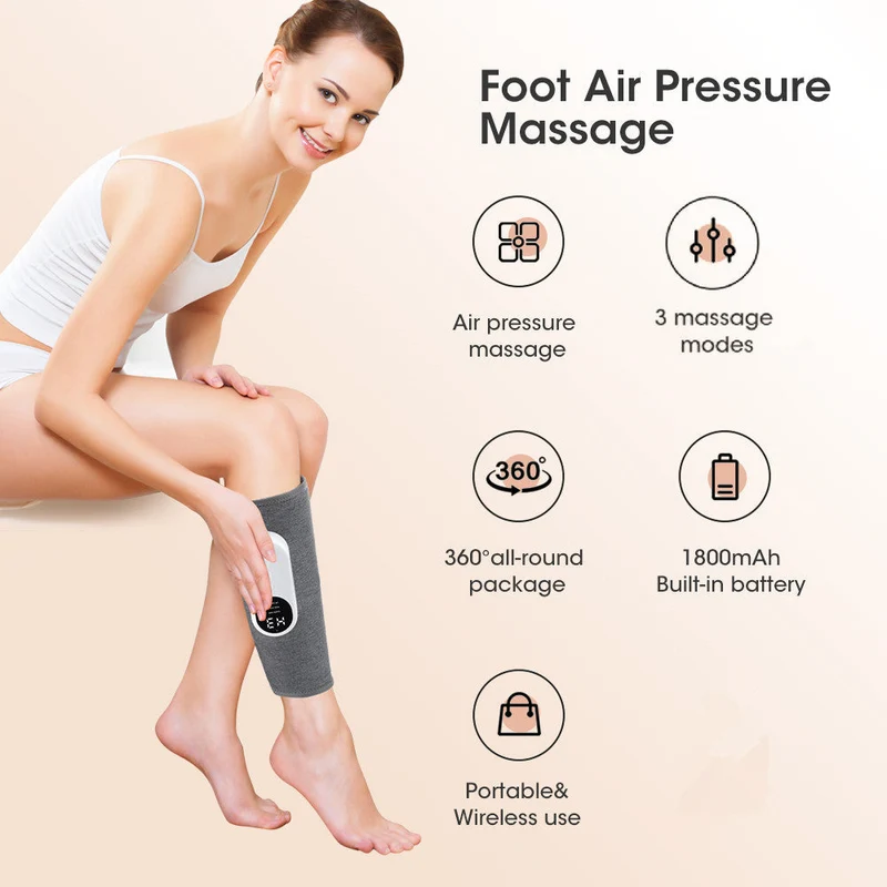 Massaggiatore Elettrico per Gambe - Compressione ad Aria con 3 Modalità di Massaggio
