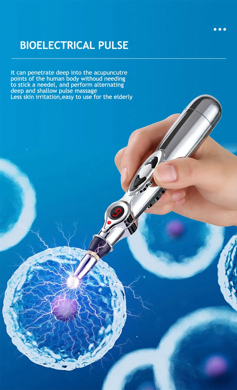 Penna per Agopuntura Elettronica - Penna per Massaggio Energetico dei Meridiani per il Sollievo dal Dolore