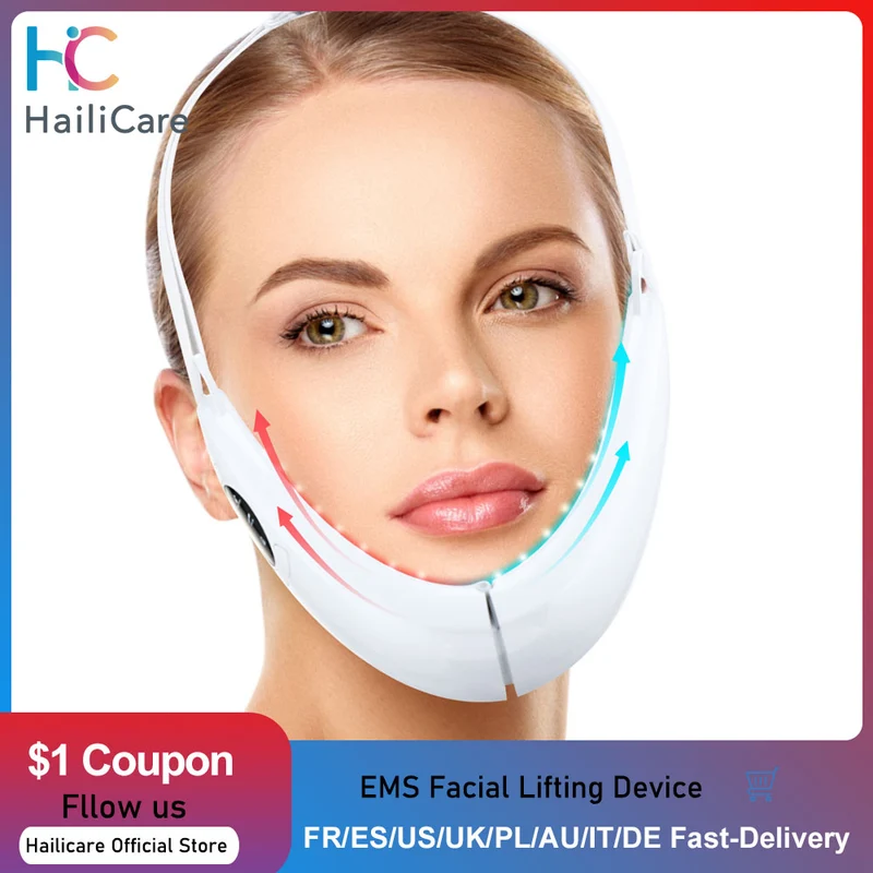 EMS Facial Slimmer con Terapia LED - Snellimento del Viso e Rimozione del Doppio Menton