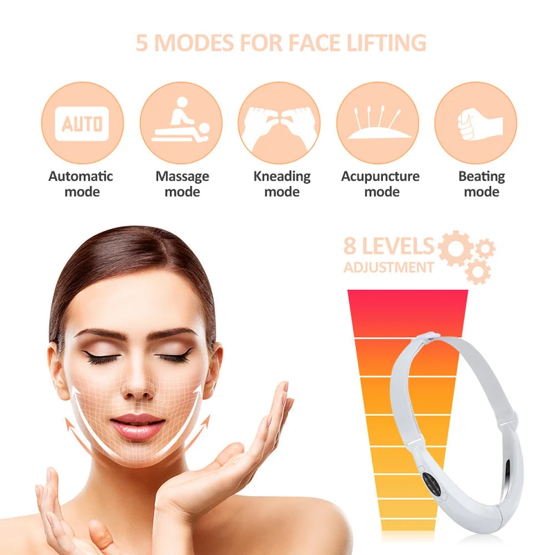 EMS Facial Slimmer con Terapia LED - Snellimento del Viso e Rimozione del Doppio Menton