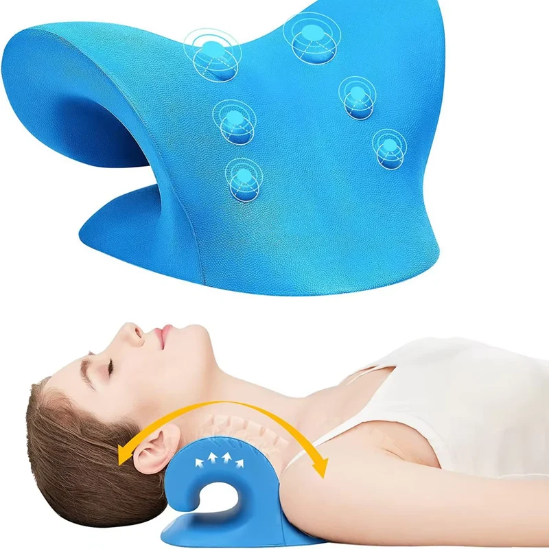 Allungatore per Collo e Spalle - Cuscino per Massaggio da Trazione Cervicale per Allineamento Spinale