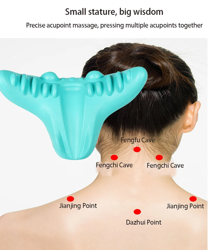 Allungatore per Collo e Spalle - Cuscino per Massaggio da Trazione Cervicale per Allineamento Spinale