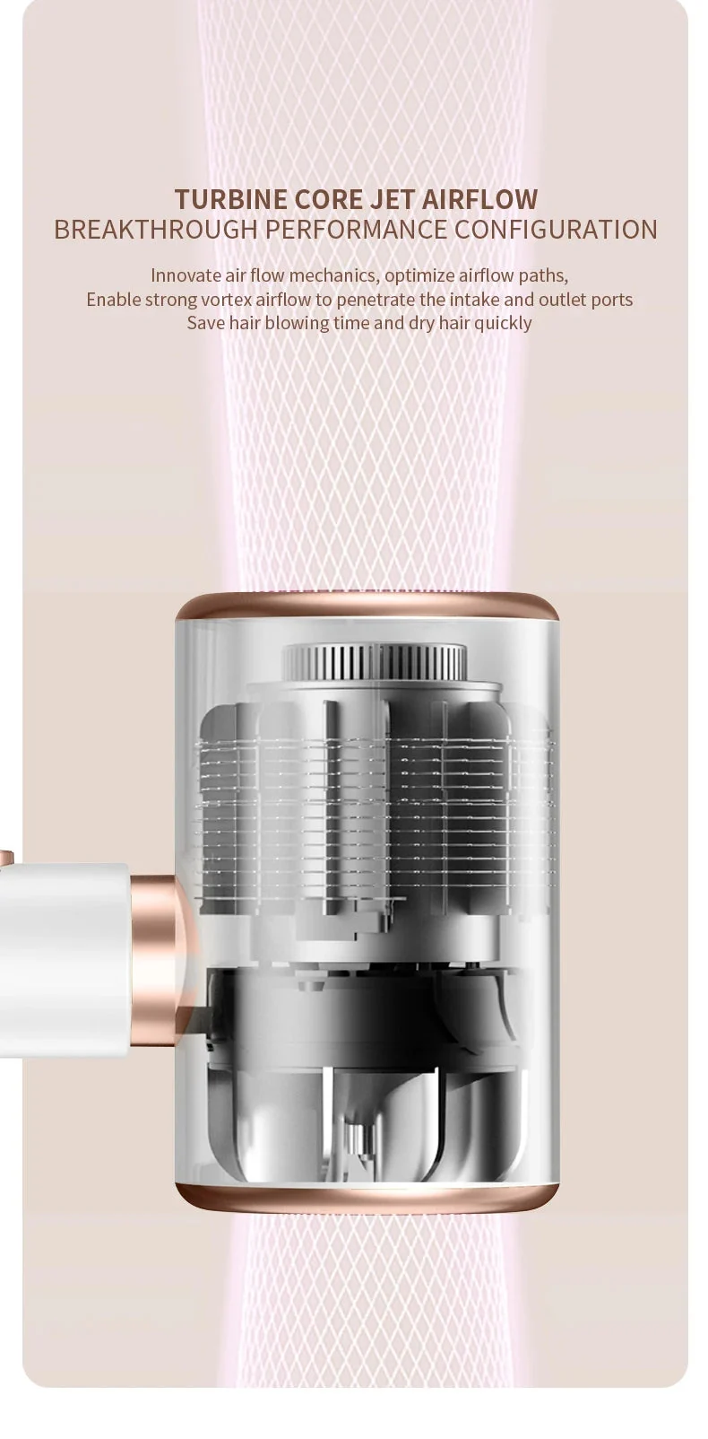 Asciugacapelli Professionale 2400W con Aria Fredda e Calda - Ioni Negativi - Asciugacapelli Potente per Risultati da Salone