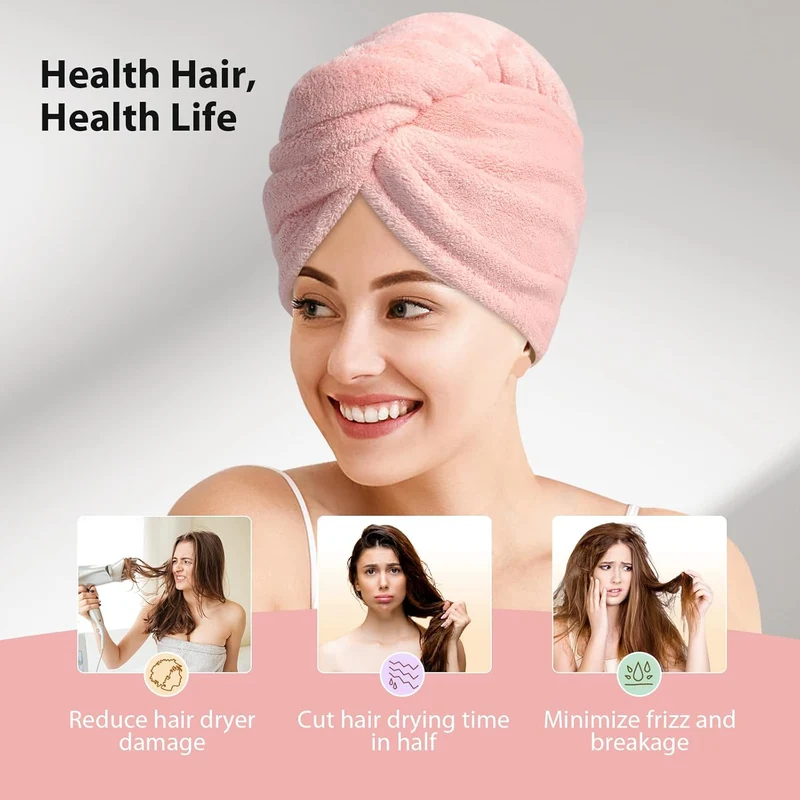 Asciugamano per Capelli in Microfibra – Confezione da 3