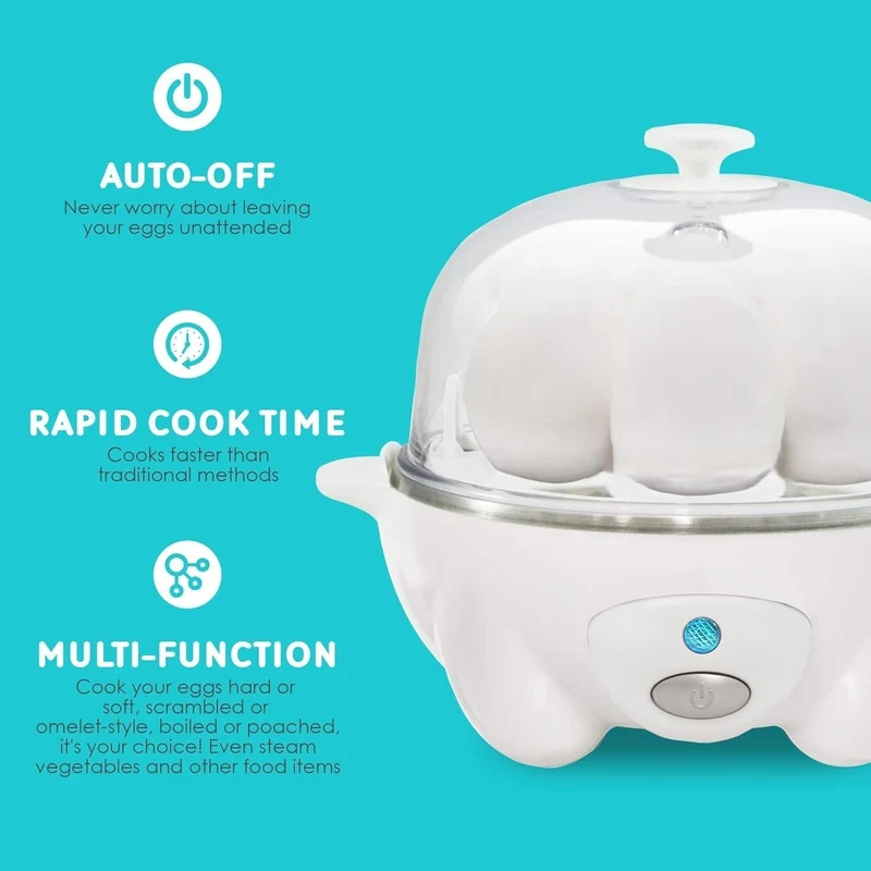 Cuocitore per Uova – Cottura Rapida, Uova in Poché e Preparazione di Omelette con Spegnimento Automatico