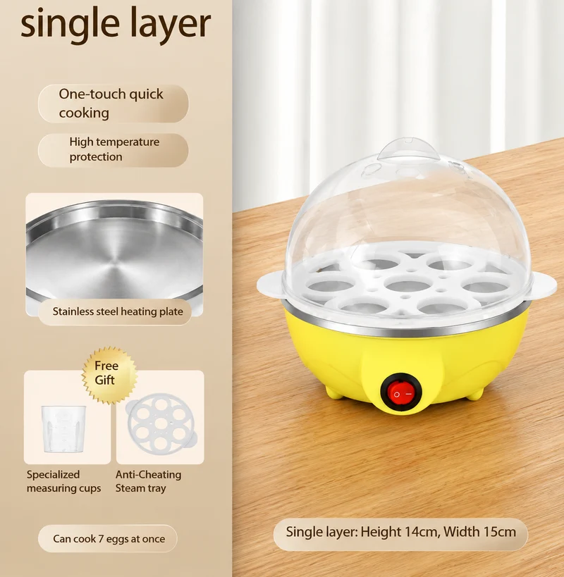 Cuocitore per Uova – Cottura Rapida, Uova in Poché e Preparazione di Omelette con Spegnimento Automatico