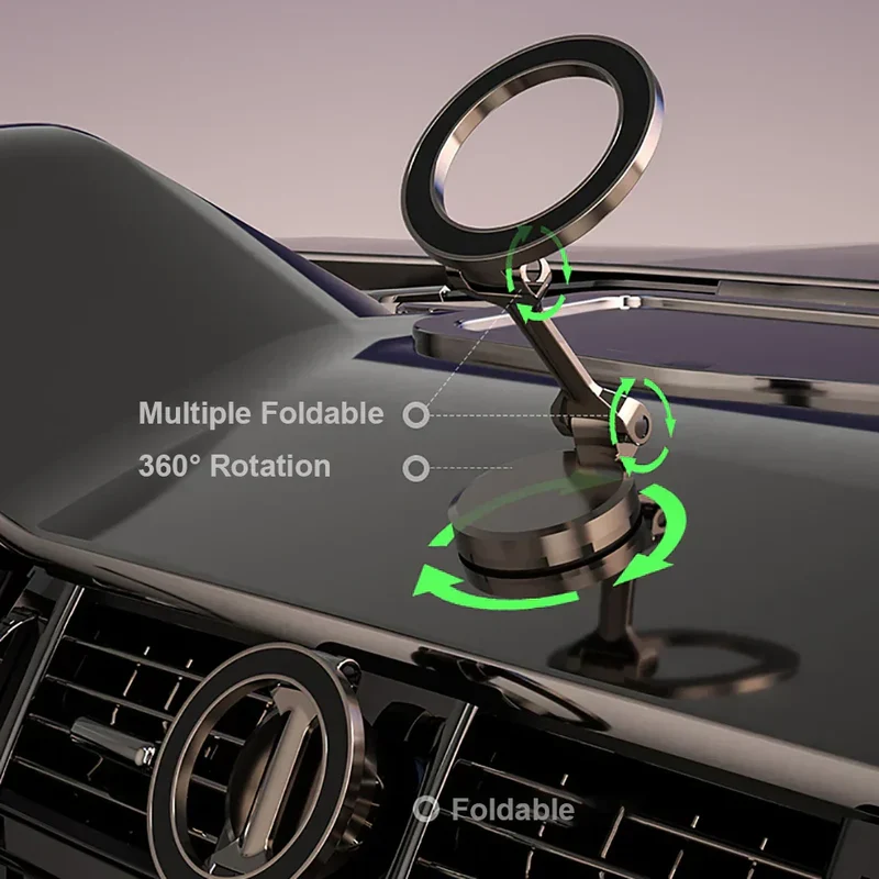Supporto Magnetico Pieghevole a 360° per Auto - Robusto e Regolabile