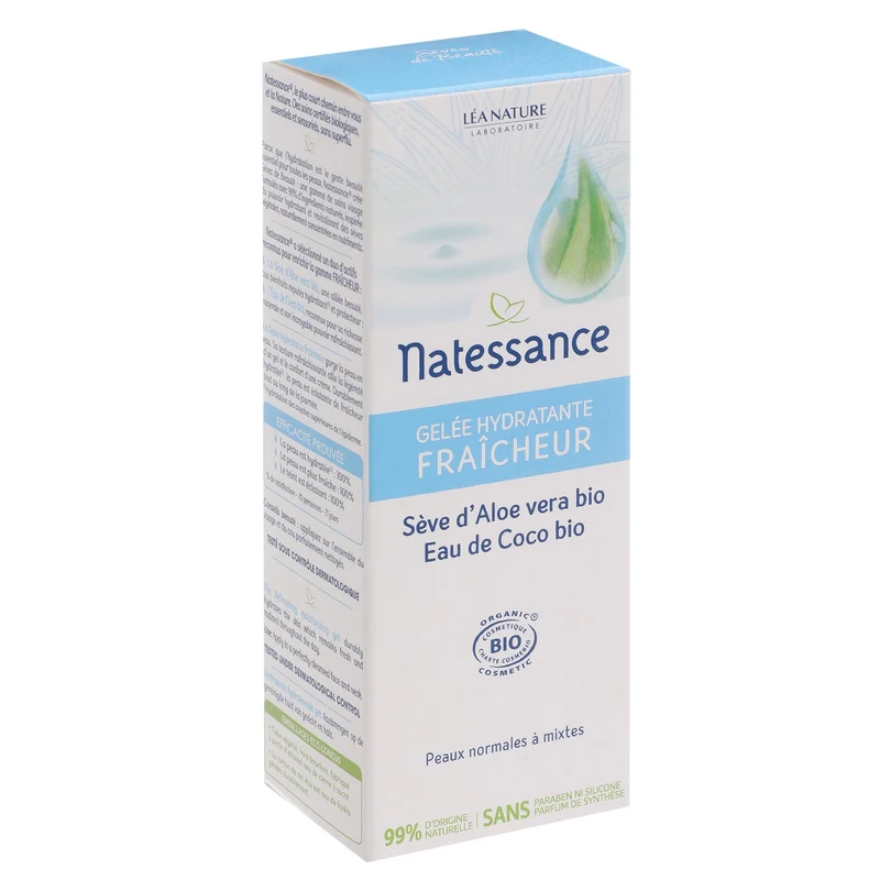 Gelée hydratante fraicheur à l'aloe vera et noix de coco bio