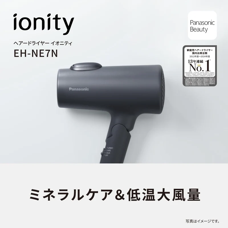 Panasonic Ionity Hair Dryer Double Mineral & Negative Ions Fast Dry Dark Gray