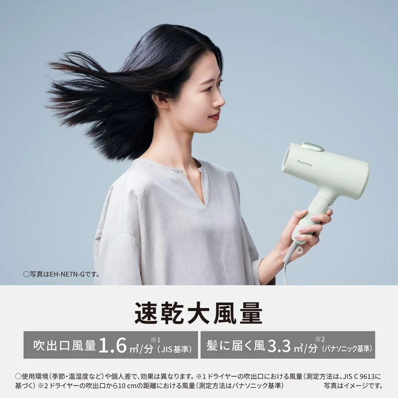 Panasonic Ionity Hair Dryer Double Mineral & Negative Ions Fast Dry Dark Gray