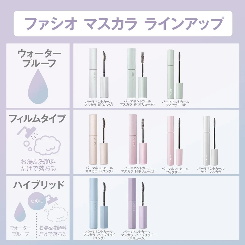 FASIO Hybrid Permanent Curl Volume Mascara Waterproof Warm Water Removable 6g