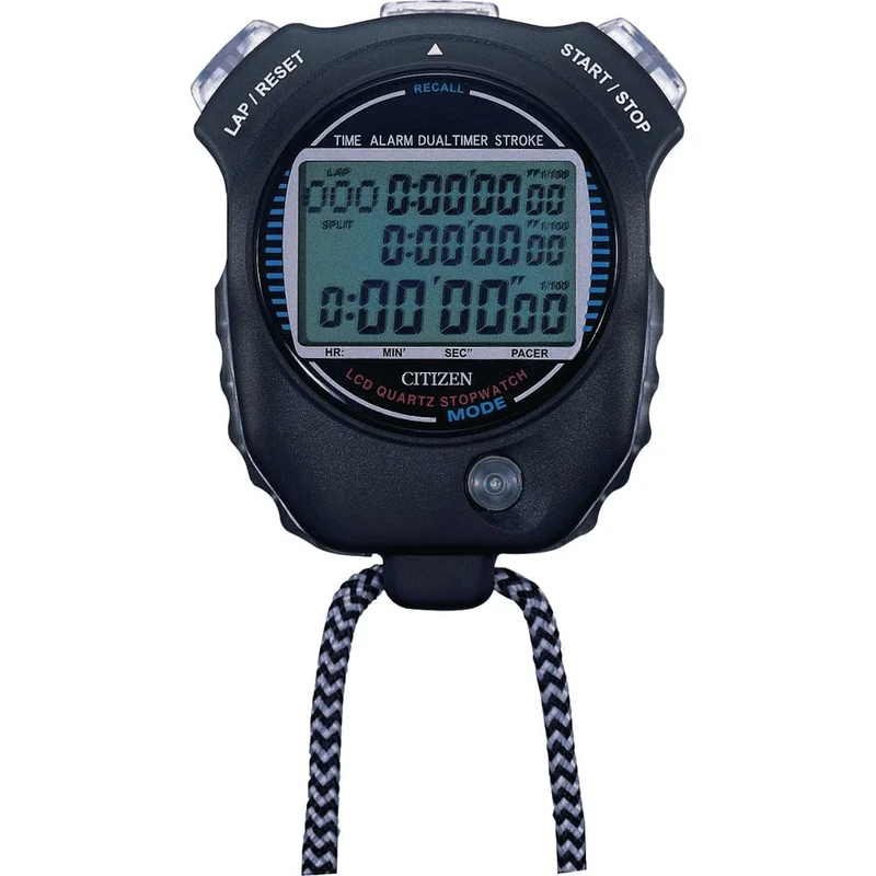 CITIZEN RHYTHM Waterproof Stopwatch with Split Time Pace & Stroke Black LC058-A02