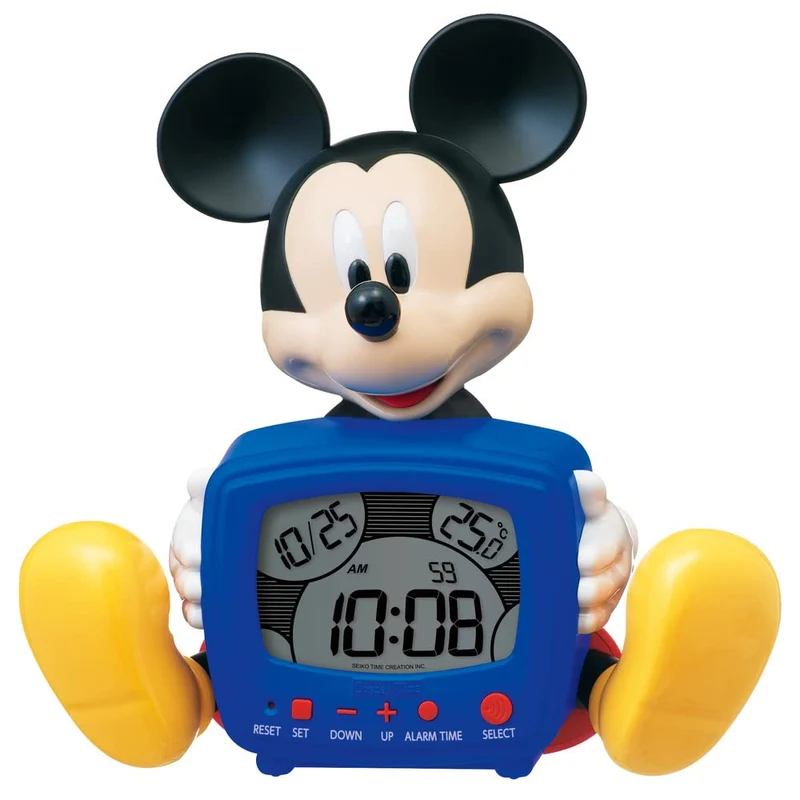 Seiko Clock Digital Talking Alarm Table Clock Disney Mickey Mouse FD485A Blue