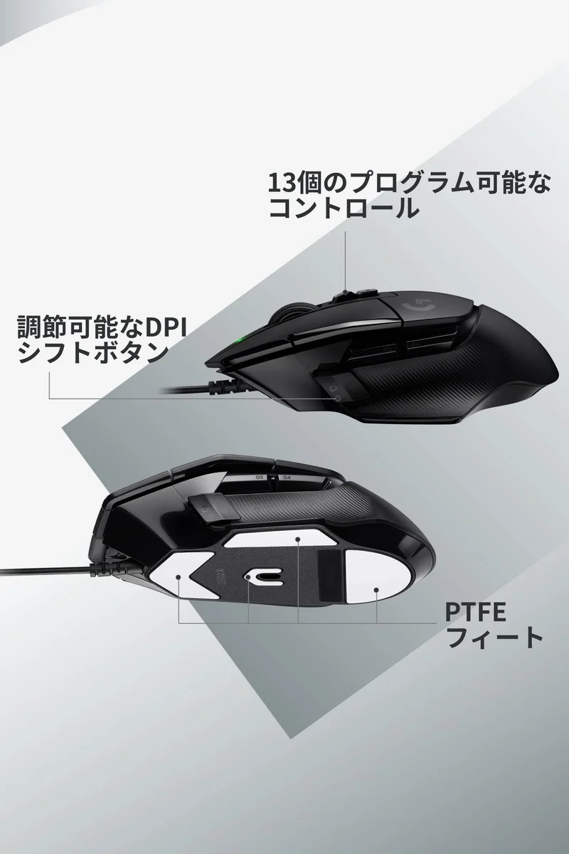 Logicool G Gaming Mouse Wired Hybrid Switch HERO 25K Sensor G502X Black