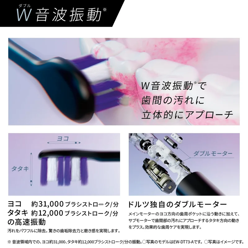 Panasonic Sonic Vibration Toothbrush EW-DP57-P High Grade Pink