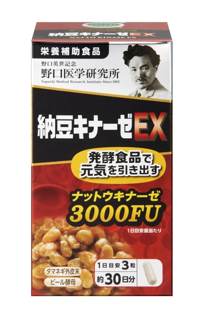 Noguchi Medical Research Institute Nattokinase Ex Supplement 3000Fu 90 Tablets