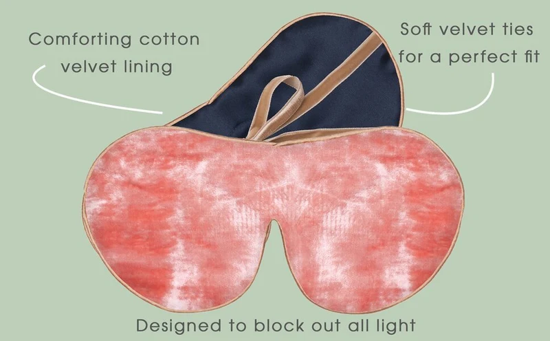 Velvet Lined Eye Mask Lilac Bloom