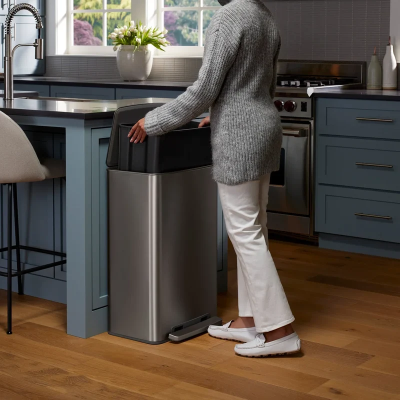 KOHLER - Poubelle en Acier Inoxydable avec Pédale de 47 L
