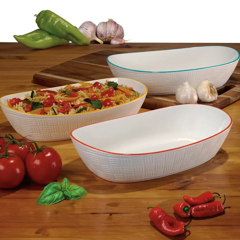 Ensemble de 3 Bols Carrés en Porcelaine
